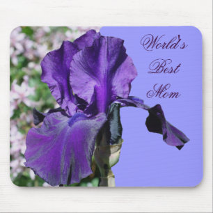 Melhor Mãe Púrpura Iris Flor Foto Mousepad