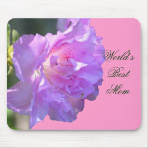 Melhor Mãe Rosa Azalea Flor Foto Mousepad