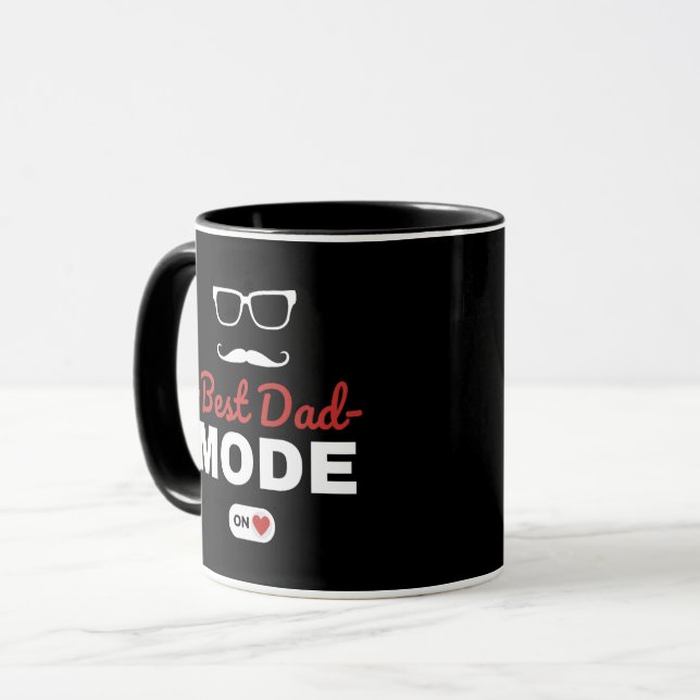 Melhor Modo Pai Ligado Caneca | Presente Divertido (Frente Esquerda)