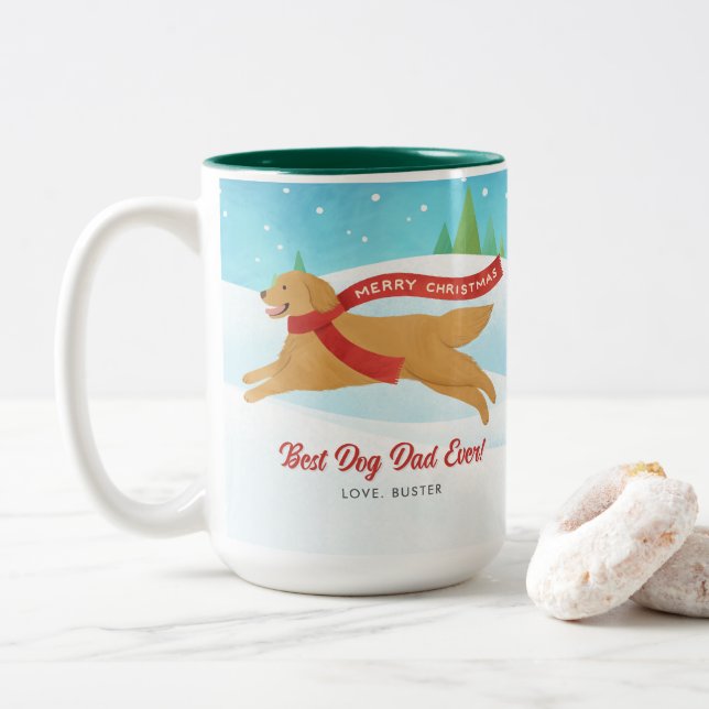 Melhor Ouro de Cão para Retriever Snowy na Caneca  (Com Donut)