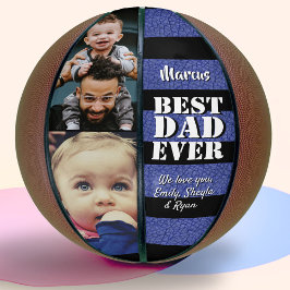 Melhor Pai Azul Couro Impressão 2 Foto Dia do Pai