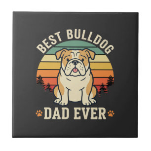 Melhor Pai Bulldog de Todos os Tempos Vetor Retro