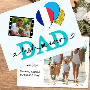 Melhor Pai da França, Cartão com fotos, bandeira,