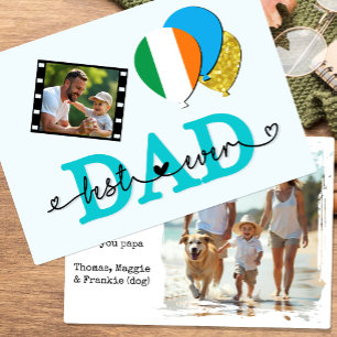 Melhor Pai da Irlanda, Cartão com fotos, bandeira,