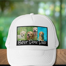 Melhor Pai de Cachorro 3 Colagem de Fotos Boné Tru