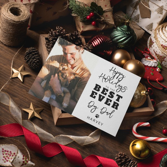 Melhor Pai De Cães | Cartão de Férias de Foto (Criador carregado)
