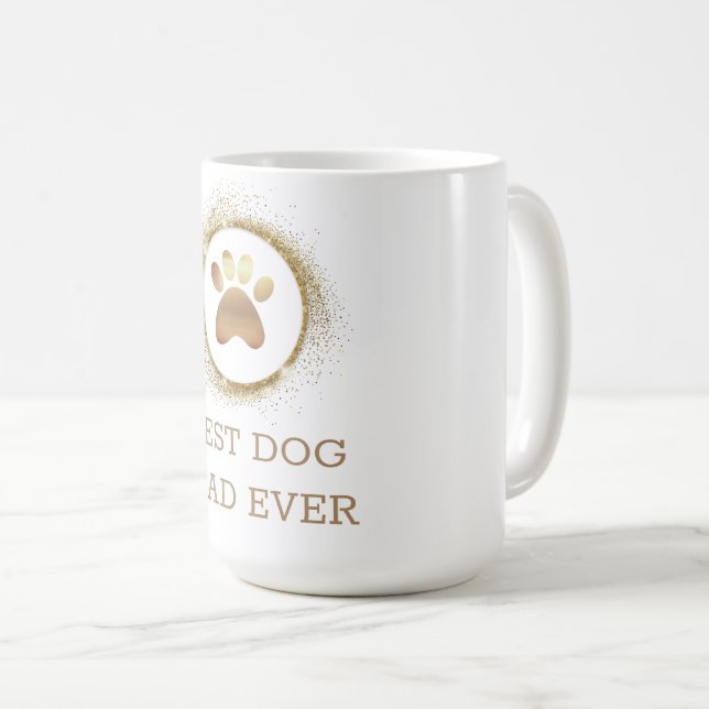 Melhor pai de cão com a caneca Elegante Dourada Sp (Frente Esquerda)