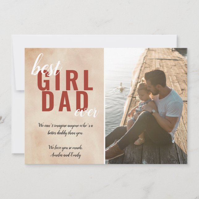 Melhor Pai de Garota do Pai Cartão com fotos (Frente)