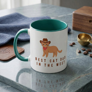 Melhor Pai de Gato do Oeste Caneca de Gato Cowboy 