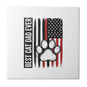 Melhor Pai de Gato Patriota Desenho de Bandeira de
