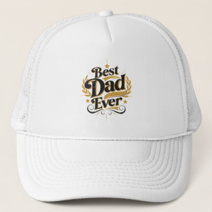 Melhor Pai de Todos - Elegante Boné Trucker Dourad