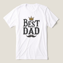 "Melhor Pai do Mundo" vintage coroa de rei e bigod
