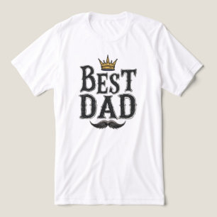 "Melhor Pai do Mundo" vintage coroa de rei e bigod