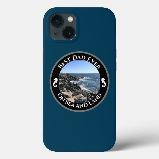 Melhor Pai do Oceano Atlântico Azul - Sede Rochosa (Verso)