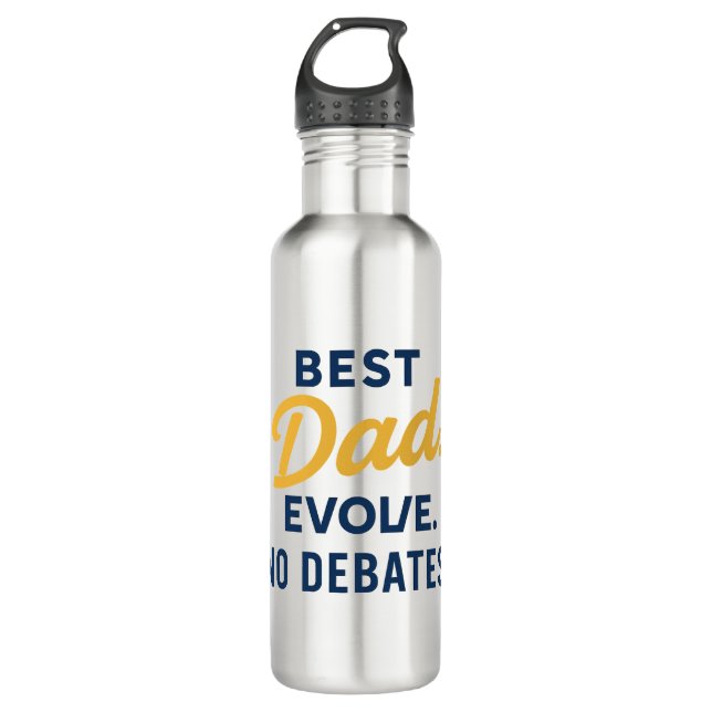 Melhor Pai - Evoluir. Sem Debates. Garrafa de Água (Frente)