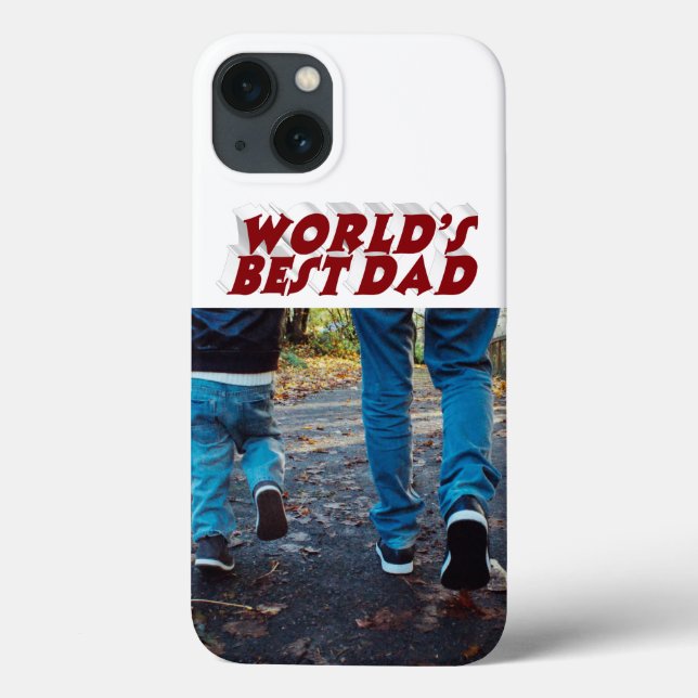 Melhor Pai foto texto burgundy 3d (Verso)