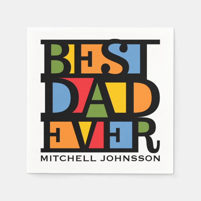 MELHOR PAI NUNCA DE guardanapos de papel personali (Frente)