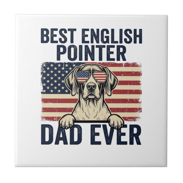 Melhor Pai Pointer Inglês Patriótico de Sempre Cac (Frente)