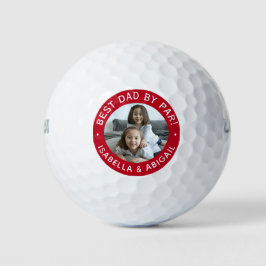 Melhor Pai Por Par Foto Vermelha Bolas de Golfe