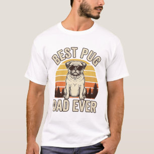 Melhor Pai Pug de Todos os Tempos Camisa Vintage P