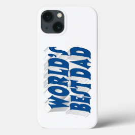 Melhor Pai texto azul mar 3d