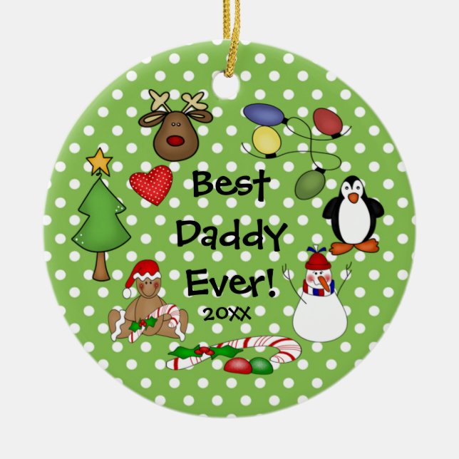 Melhor Papai de Todos os Tempos Enfeite de Natal (Frente)