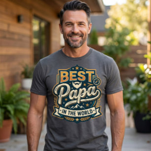 Melhor Papai do Mundo Camiseta - Montanha Moderna 