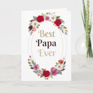 Melhor Papai do Mundo Cartão de Boas Festas Floral