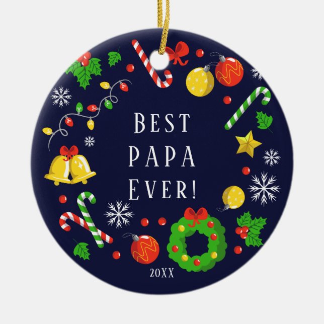 Melhor Papai Natal Enfeite de Natal (Frente)