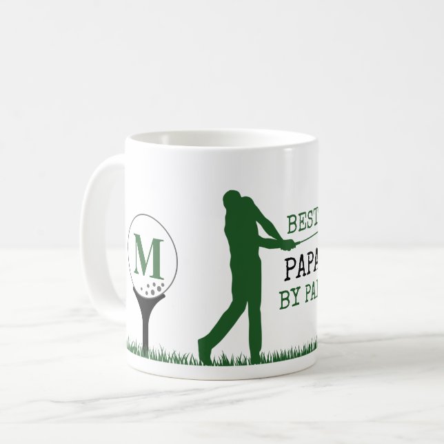 MELHOR PAPAI POR PAR Caneca de Café com Monograma  (Frente Esquerda)