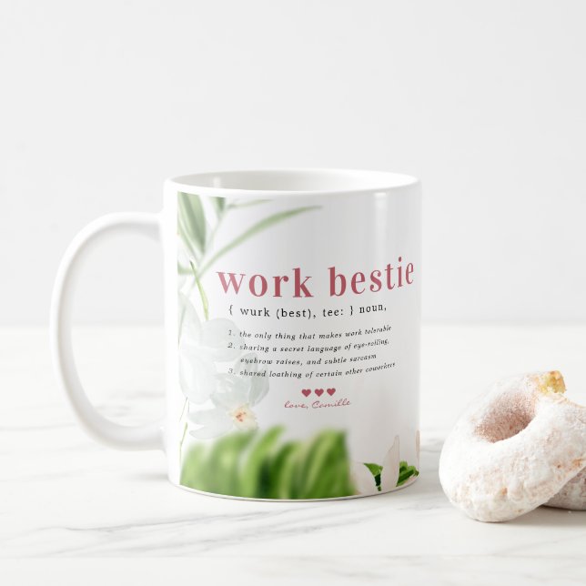 Melhor Parceira de Trabalho | Caneca de Café com M (Com Donut)