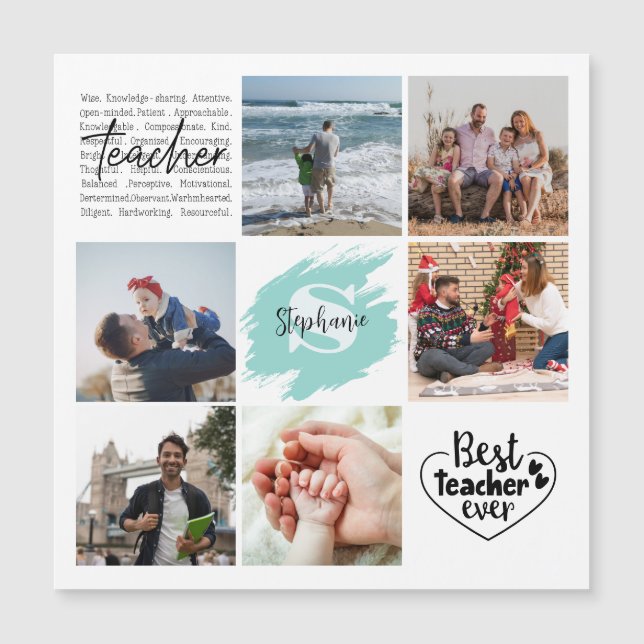Melhor Professora já Personalizada Colagem de Foto (Frente)