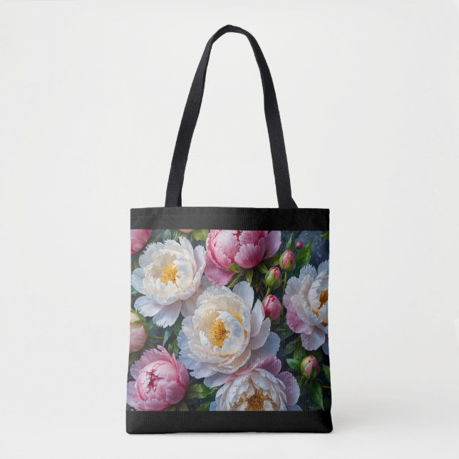Melhor Saco De Tote Para Mulheres, Com Peonias (Frente)