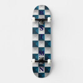 MELHOR skate Geométrico Blue Silver Patterno Azul