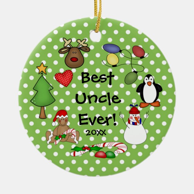 Melhor Tio de Sempre Enfeite de Natal (Frente)