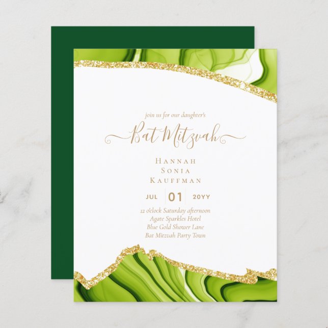 Melhor Valor Agate Glitter BAT Invasões MITZVAH (Frente/Verso)