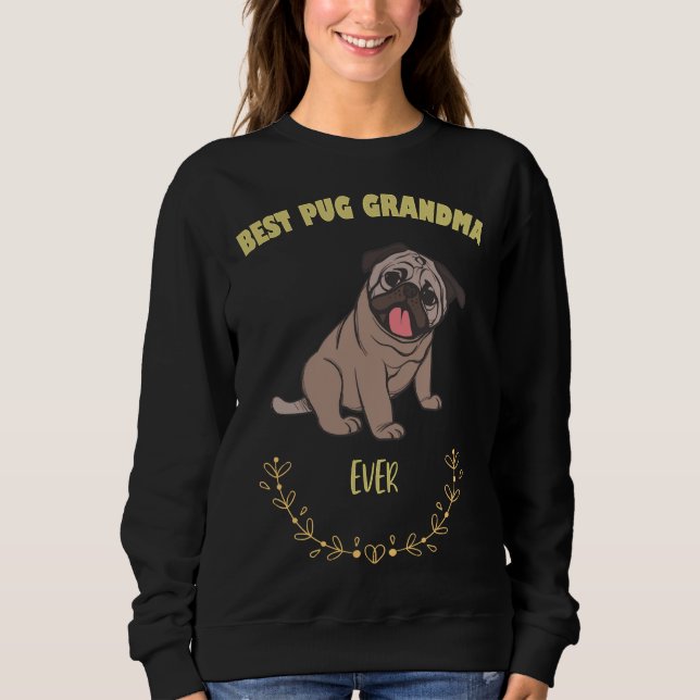 Melhor Vovó Pug Nunca - Eu Amo Minha Camiseta Cach (Frente)