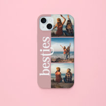 Melhores Amigas Três Fotos Grid Rosa Barra Lateral