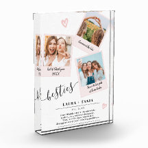 melhores amigos escrevem 3 fotos com grade de cola