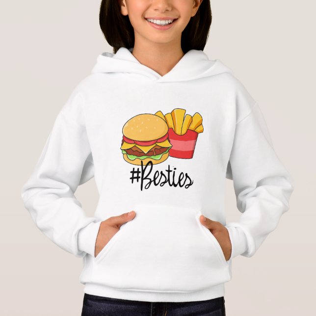 Melhores Amigos Hamburger Batata Frita Moletom - C (Frente)