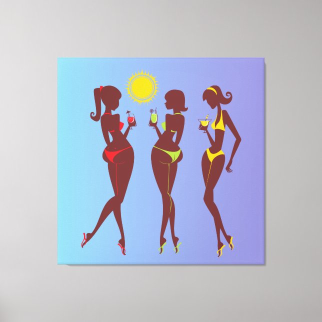 Melhores Amigos na Canvas de Bikinis (Frente)