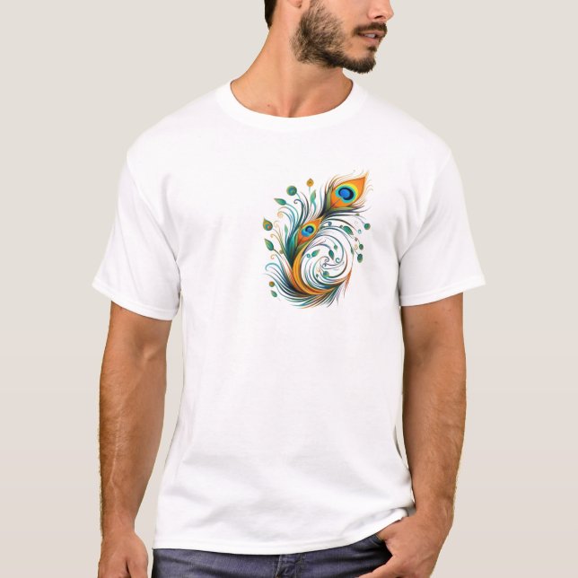 melhores camisetas design Clipart de Pena de Pavão (Frente)