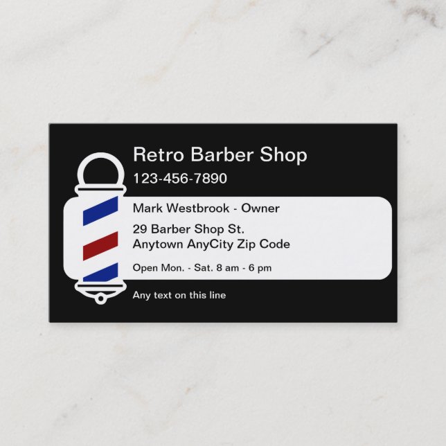 Melhores Cartões de visitas de Compro de Barber Re (Frente)