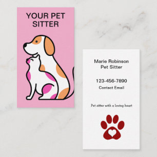 Melhores Cartões de visitas de Contato Pet Sitter