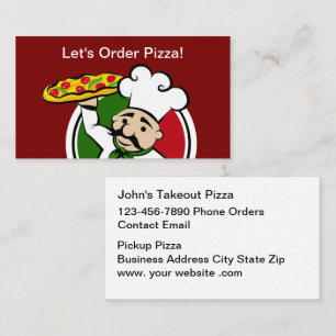 Melhores Cartões de visitas de Takeout de Pizza