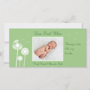 Melhores Desejos!! Anúncio de nascimento 2 (verde)