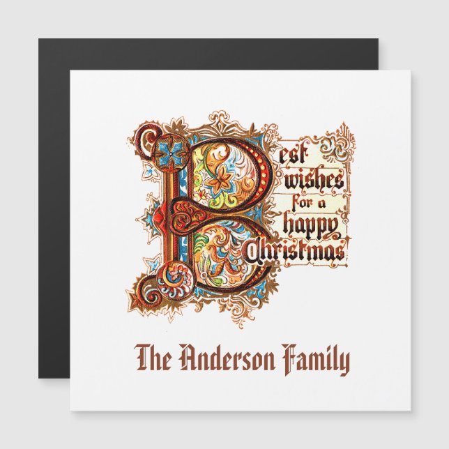 Melhores Desejos (em Letras Iluminadas) para Natal (Frente/Verso)