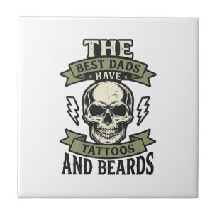 Melhores Pais Têm Tatuagens e Barbas Camisa Caveir