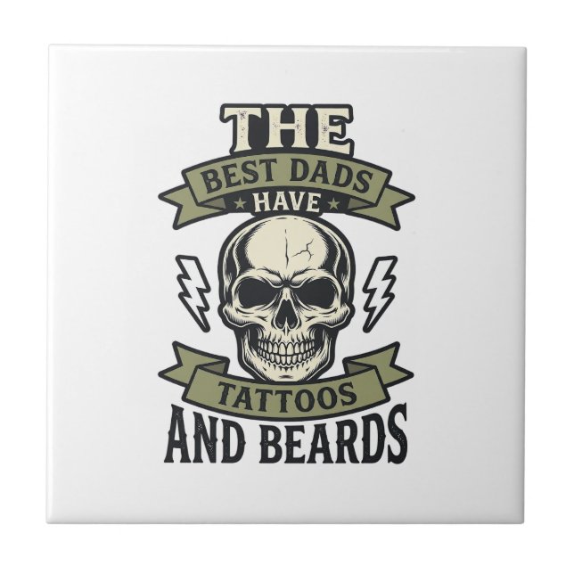 Melhores Pais Têm Tatuagens e Barbas Camisa Caveir (Frente)