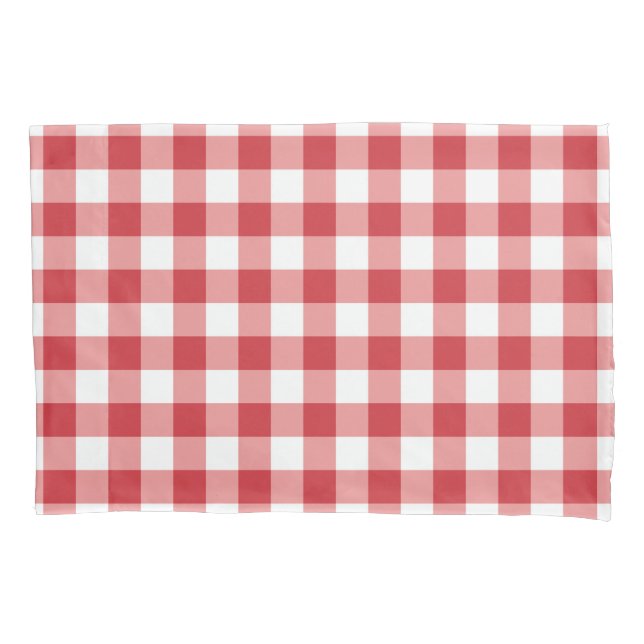 Mellow Classic Gingham - red white check plaid. (Frente)